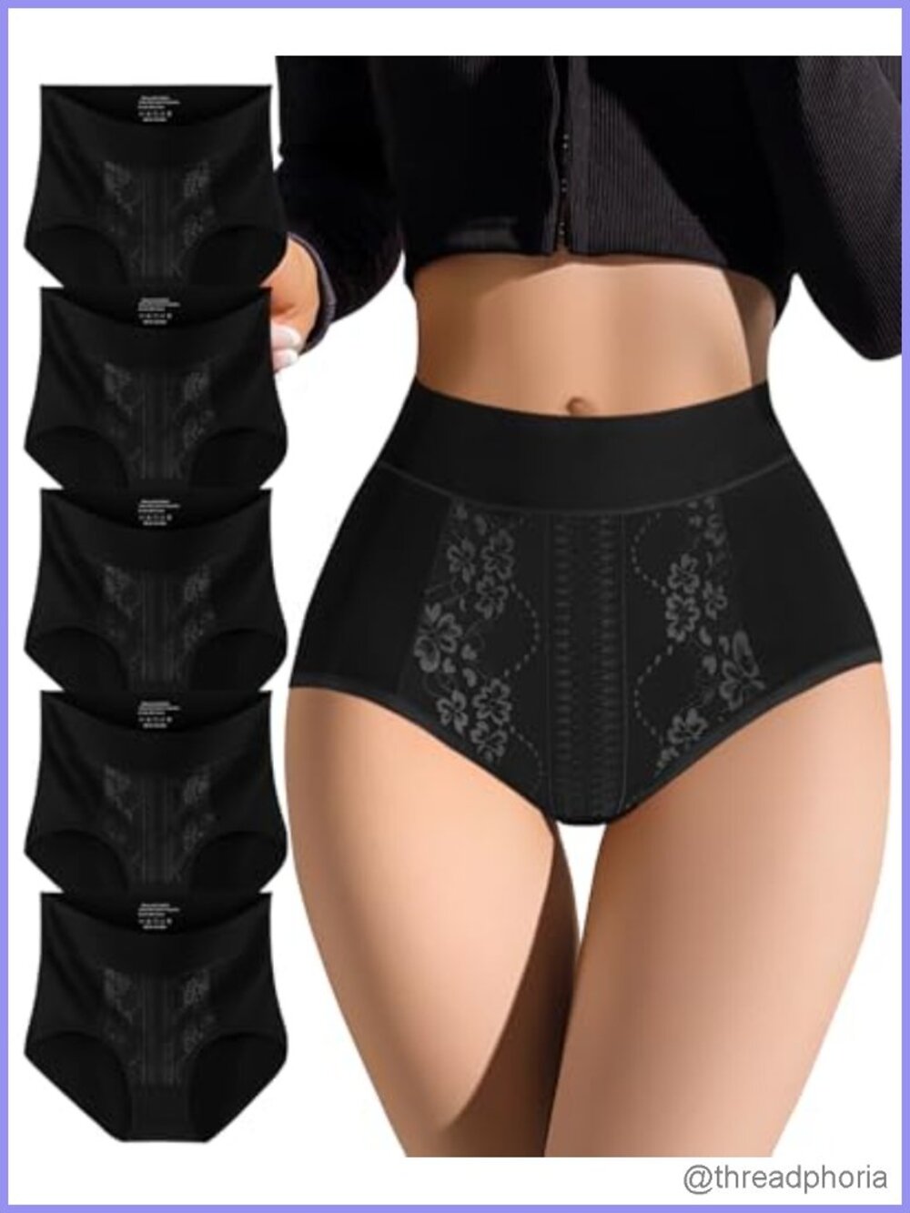 Cotton High Waisted Briefs Women Full Coverage Tagless Panties